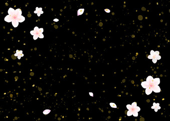 和風の桜　フレーム背景素材