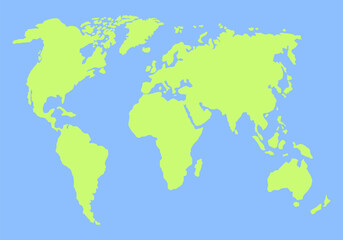 Fototapeta na wymiar World map vector, green and blue color, abstract pattern, illustration. Vector illustration