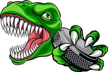 Obraz premium A bulldog ice hockey player animal sports mascot holding a puck