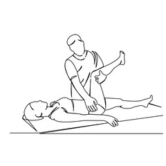Fototapeta na wymiar masseur chiropractor doing massage