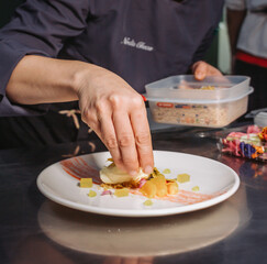 postre, dulce, citrico, manzana, naranja, colores, gastronomia, plato, comida