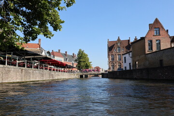 Old town and canal in Bruges, Belgium