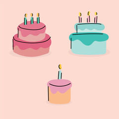 Hand drawn cake and dessert collection