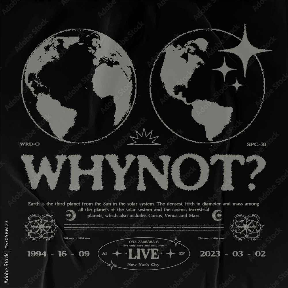 Wall mural retro poster with planet earth and 