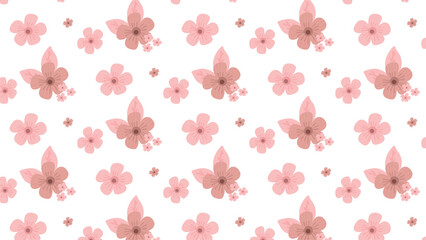 Hand drawn seamless pattern with flowers