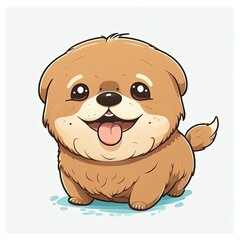 Obraz premium smiling cartoon dog drawing for your pet themed collection generative ai technology
