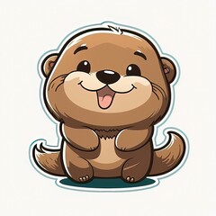 Obraz premium cute cartoon dog sticker perfect for kids and pet lovers generative ai technology