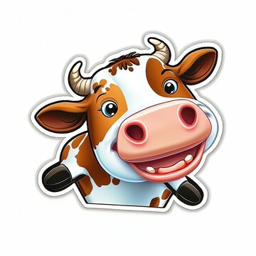 add some fun to your prints with cartoon cow sticker generative ai technology