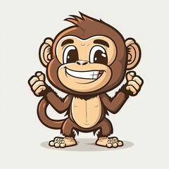 Fototapeta premium infant monkey mascot sticker perfect for nursery or kids room generative ai