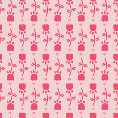 Pink Valentines Day Roses Vector Repeat Pattern Design