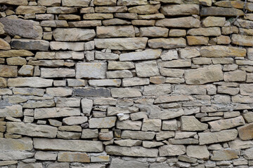 Masonry stone wall, uneven natural carved, old, natural background, graphic resource