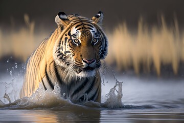 Fototapeta na wymiar Tiger Stock Photo, Wildlife Photography, Generative Ai