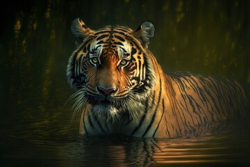 Fototapeta na wymiar Tiger Stock Photo, Wildlife Photography, Generative Ai