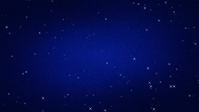 Twinkling stars in the night sky. Dark blue cosmos background. Magical fantasy space. 23,98fps