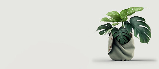 tropical plant in a pant pot, Generative AI