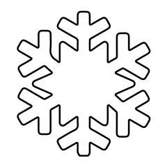 snowflake icon on white background, vector illustration.