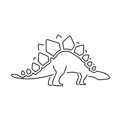 stegosaur icon on white background, vector illustration.