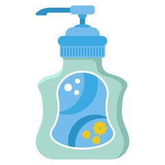 Body wash gel vector cartoon illustration isolated on a white background.