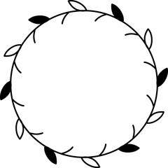 Leaf Circle Frame Vector