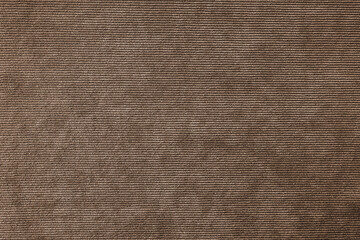 Texture background of velours brown fabric. Upholstery velveteen texture fabric, corduroy furniture...