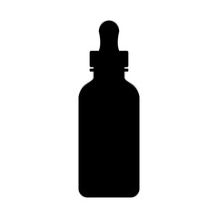 Essential oil bottle silhouette, vector illustration in trendy design style. Scalp and Hair Strengthening Oil With Biotin and Essential Oils. Editable graphic resources for many purposes.