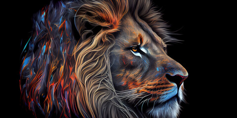 close up lion art