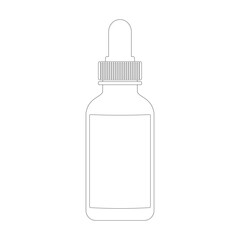 Essential oil bottle outline icon, vector illustration in trendy design style. Scalp and Hair Strengthening Oil With Biotin and Essential Oils. Editable graphic resources for many purposes.