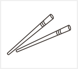 Doodle japan food chopstick clipart isolated Sketch hand drawn sushi art Engraving vector stock illustration EPS 10