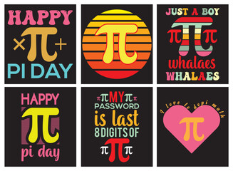 pi day bundle t-shirt design vector. For t-shirt print and other uses.