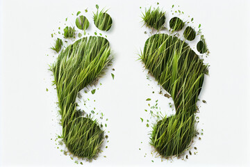 Ökologischer Fußabdruck als Symbol für Umweltbewusstsein und eine grüne Zukunft - Generative Ai - obrazy, fototapety, plakaty