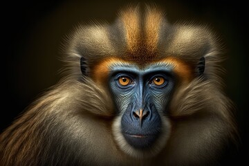 Monkey Stock Photo, Wildlife Photography Generative Ai
