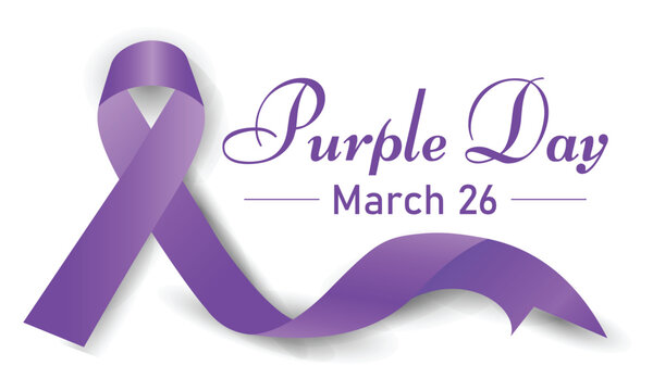 vector illustration of  Purple Day  March 26. lavender awareness ribbon banner poster design  template.