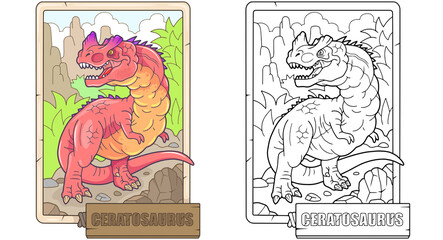 prehistoric dinosaur ceratosaurus, illustration design - 570584333