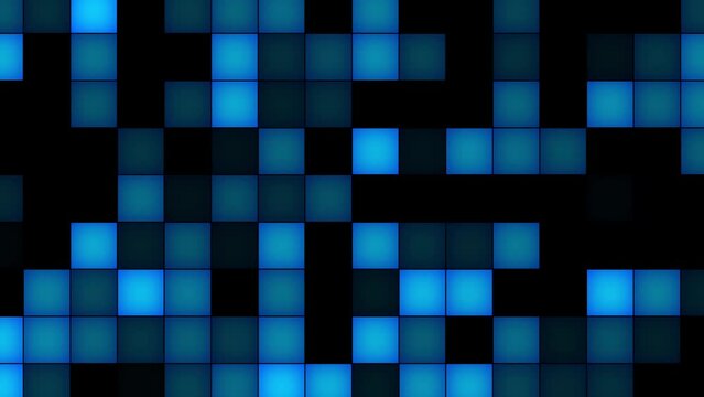 Animated background with squares. Background of small blue squares. Animation of seamless loop.