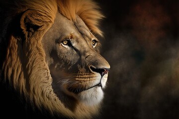 Lion Stock Photo, Wildlife Photography, Generative Ai