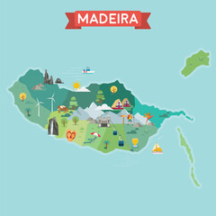 Stylized Madeira Map. - 570585930