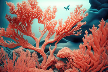 Fototapeta na wymiar Coral Background, Generative AI