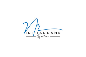 Initial NR signature logo template vector. Hand drawn Calligraphy lettering Vector illustration.