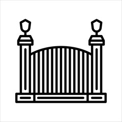 Gate icon. Garden gate icon in trendy flat style isolated on white background. Symbol for website design, logo, app, ui. vector illustration, eps 10.