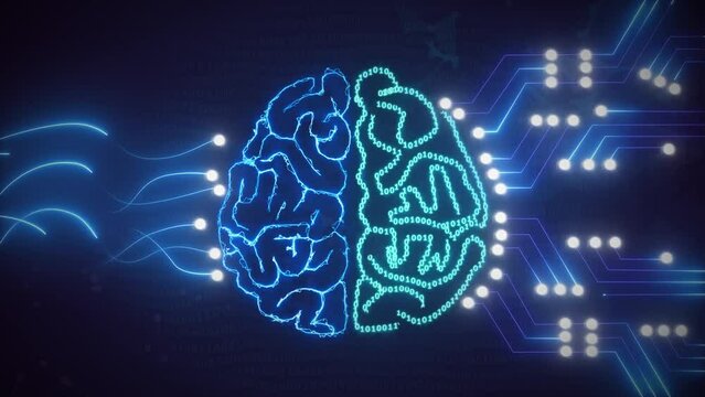 Artificial Intelligence Concept of an electric brain