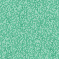 Vector overlapped green leaves seamless pattern background. Perfect for fabric, scrapbooking and wallpaper projects.
