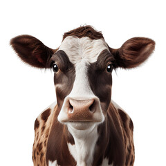 cow face shot isolated on transparent background cutout
