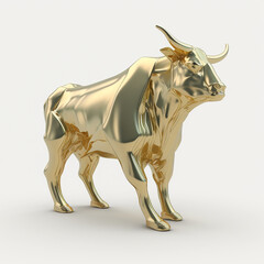 sculpture of a big pumped-up bull. a symbol of strength. ai generated