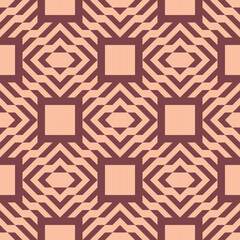 seamless pink victorian geometric pattern with red mosaic ornament