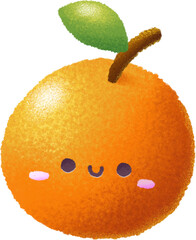 Cute orange illustration. Digital handdrawn drawing