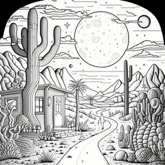 Black and white illustration