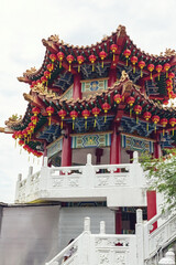 Thean Hou temple exterior detail, traditional chinese temple in Kuala Lumpur Malaysia