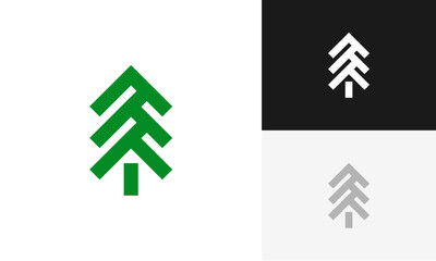 pine tree simple logo icn design vector