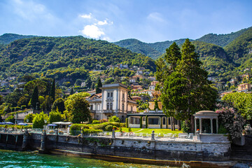 Fototapeta premium View of the village Torno Fagetto Laglio Quarzano on the Como Lake, Lombardy, Italy