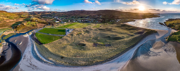 Aerial view of Glencolumbkille in County Donegal, Republic of Irleand © Lukassek
